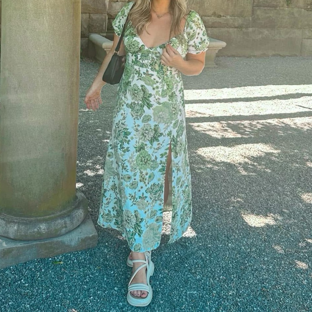 That’s so Fetch Solem Midi Dress Green Floral US 4